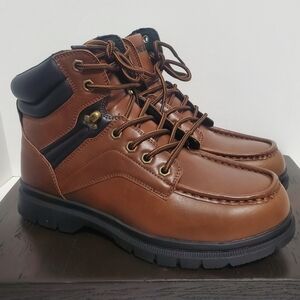 Eddie Bauer Mens Size 9.5 Brown Medford Steel Toe Leather Workwear Lace Boots